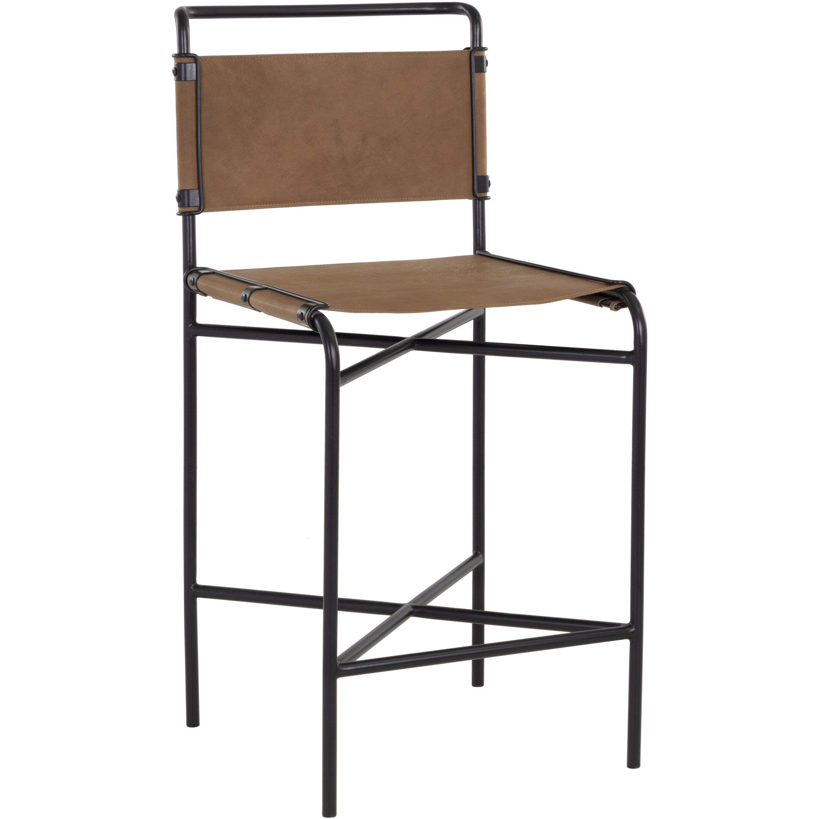 Corrigan 40.5 inch Cognac Leather Counter Stool